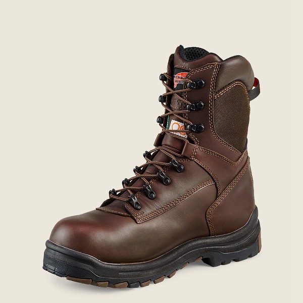 Mens Red Wing King Toe® - 8-inch Insulated Waterproof Csa Toe - Safety Boots Black/Brown - WDY516209